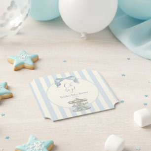  Blue Baby Boy Bow Carousel Vintage Franch strip  Paper Coaster