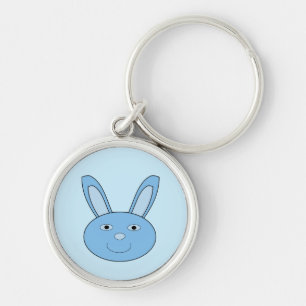 Blue baby Boy Bunny Face Spring Easter Keychain
