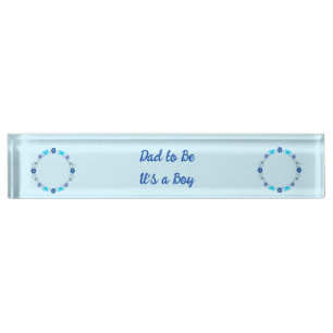 Blue Baby Boy Butterflies and Flowers Custom Desk Name Plate