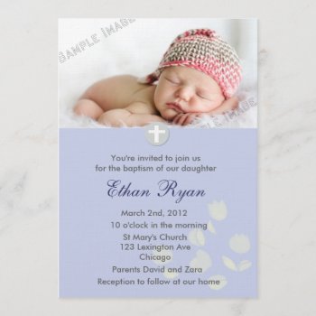 Blue Baby Boy Christening Invitation by Cards_by_Cathy at Zazzle