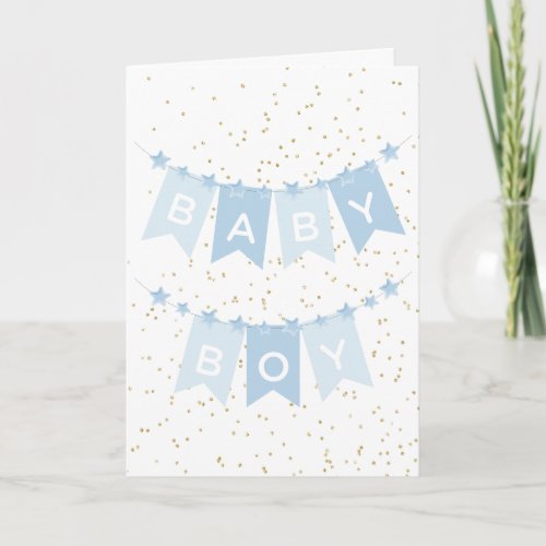 Blue Baby Boy Congratulations Card