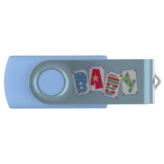 Blue Baby Boy Custom Swivel USB Drive