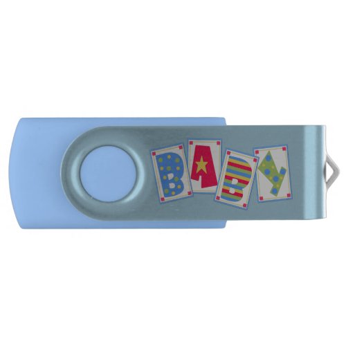 Blue Baby Boy Custom Swivel USB Drive