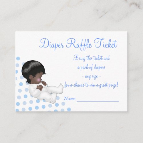 Blue Baby Boy Diaper Raffle Tickets Business Card