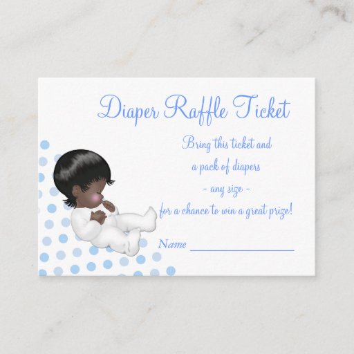 Customizable Blue Baby Boy Diaper Raffle Tickets Business Card
