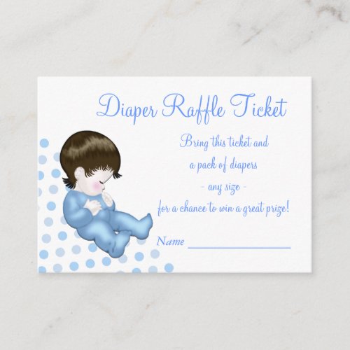 Blue Baby Boy Diaper Raffle Tickets Business Card