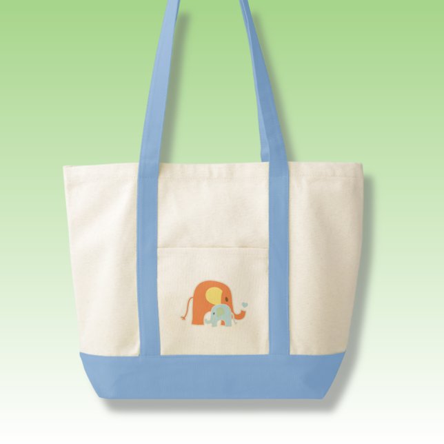Blue Baby Boy Elephant Tote Bag (Creator Uploaded)
