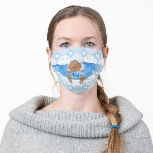 Blue Baby Boy Face Mask (Worn)