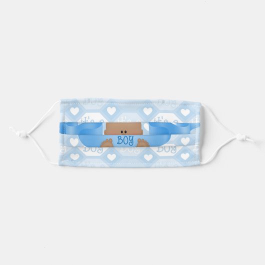 Blue Baby Boy Face Mask (Front, Folded)