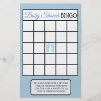 Blue Baby Boy Footprints Themed baby shower games Flyer