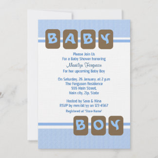 Blue Baby Boy Invitation