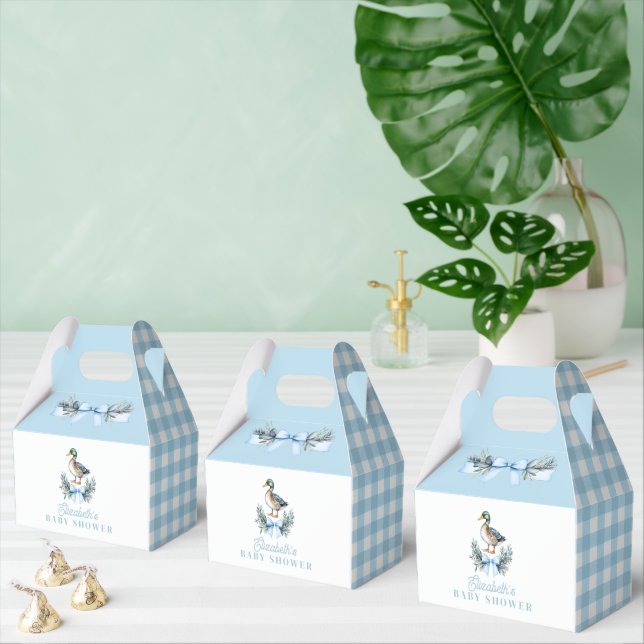 Blue Baby Boy Mallard Duck Baby Shower Favor Boxes (Multiple)