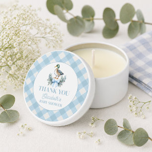 Blue Baby Boy Mallard Duck Baby Shower Mini Candle Favors
