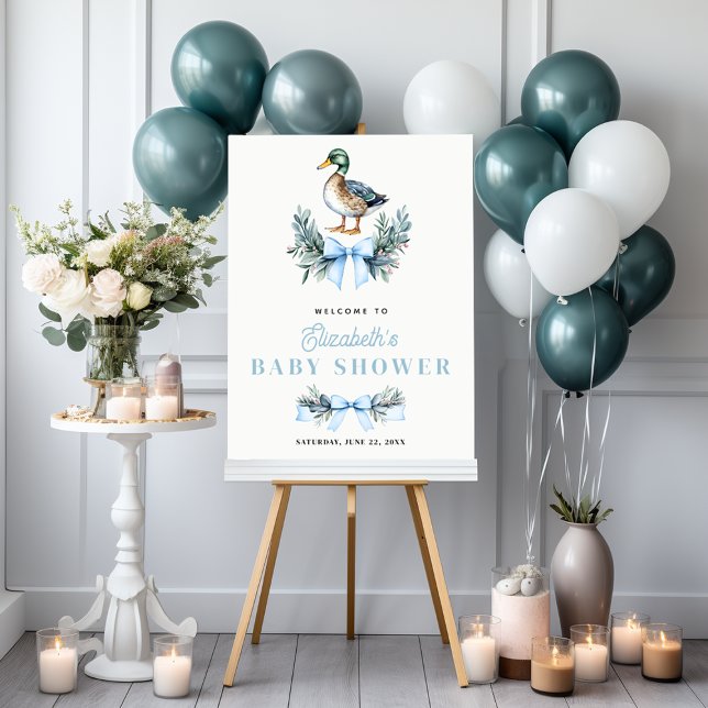 Blue Baby Boy Mallard Duck Baby Shower Welcome Foam Board (Blue Baby Boy Mallard Duck Baby Shower Welcome Foam Board)