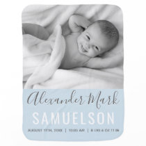 Blue Baby Boy NAME Birth Date Stats | PHOTO Baby Blanket Blue Baby Boy NAME Birth Date Stats | PHOTO Baby Blanket