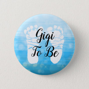 Blue Baby Boy Ombre Gigi to be Baby Shower Gift   Button