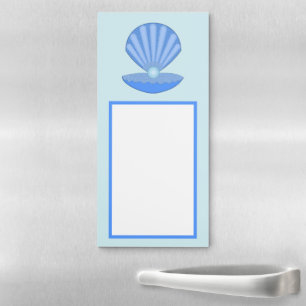 Blue Baby Boy Oyster shell and Pearl Magnetic Notepad