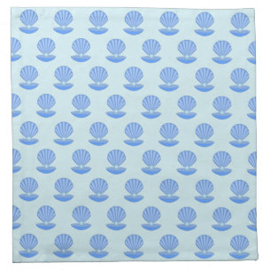 Blue Baby Boy Oyster shell and Pearl Patterned Cloth Napkin