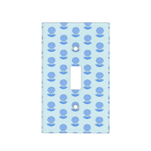 Blue Baby Boy Oyster shell and Pearl Patterned Light Switch Cover