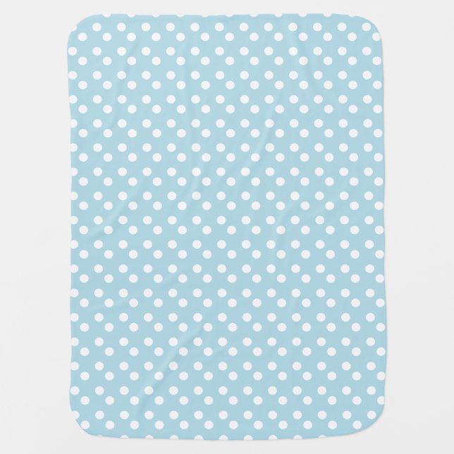 Blue baby boy polka dot baby blanket (Front)