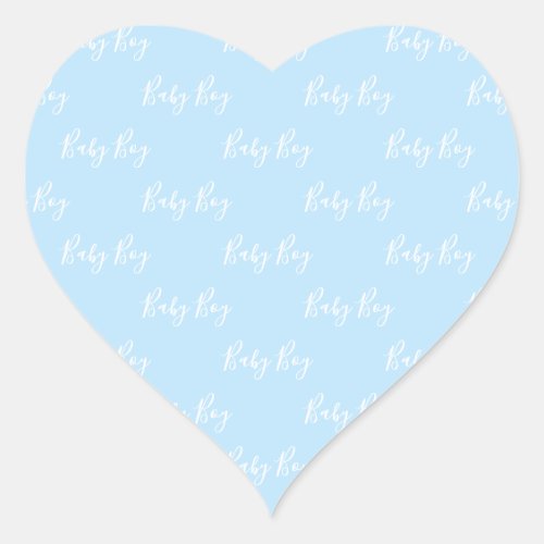Blue Baby Boy Script Baby Script Heart Sticker