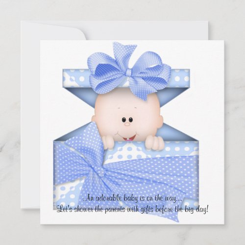 Blue Baby Boy Shower Invitation or Announcement