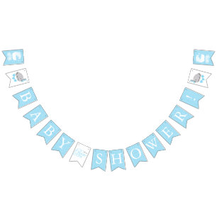 Blue 👶 Baby Boy Shower Party  Bunting Flags