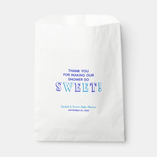 Blue Baby Boy Shower Sweet Candy Buffet Favor Bag