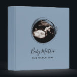 Blue Baby Boy Sonogram Ultrasound Pregnancy Book  3 Ring Binder<br><div class="desc">Can be fully customized to suit your needs. © Gorjo Designs. Made for you via the Zazzle platform. // Note: photo used is a placeholder image only. You will need to replace with your own photo before ordering/ printing. If you need help with this please contact me. // Need help...</div>