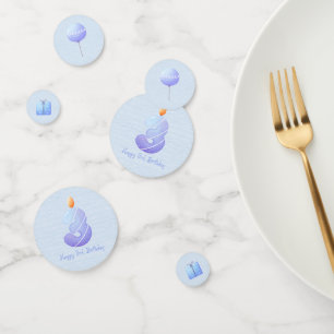 Blue Baby Boy Third Birthday Confetti