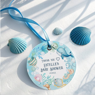 Blue Baby Boy under the Sea Baby Shower  Favor Tags