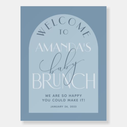 Blue Baby Brunch Baby Shower Welcome Sign