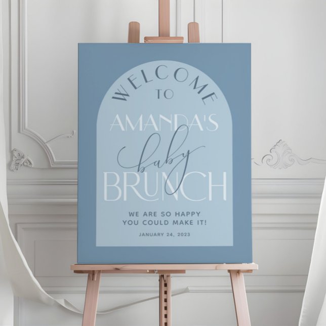 Blue Baby Brunch Baby Shower Welcome Sign (Creator Uploaded)