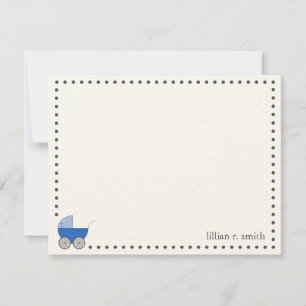 Blue Baby Carriage Personalized Note Card
