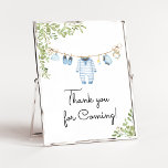 Blue Baby Clothes Baby Shower Thank You For Coming Poster<br><div class="desc">Make your event special with this Boho Baby Shower with our cute and lovely printable Thank You for Coming Sign featuring adorable Boy Clothes theme. Download,  personalize,  and create lasting memories with this perfect touch for your joyous celebration!

BS653</div>