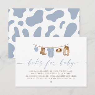 Blue Baby Clothesline Little Cowboy Baby Shower Invitation
