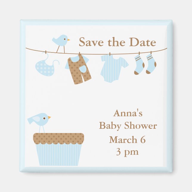 Blue Baby Clothesline Magnet (Front)