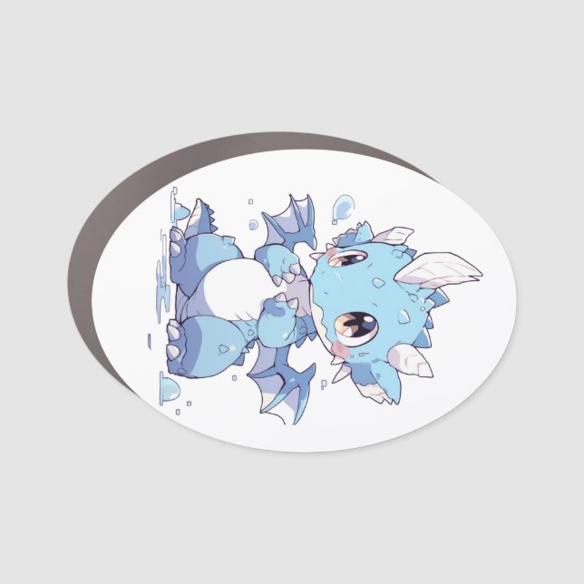 Blue Baby Dragon Car Magnet (Front)