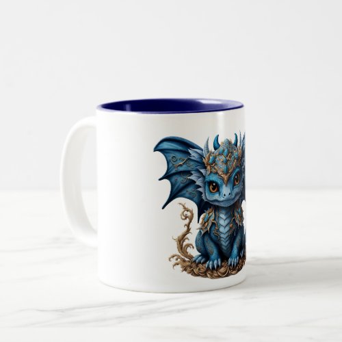 Blue Baby Dragon two_tone mug