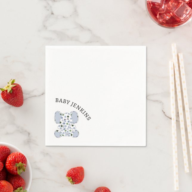 Blue Baby Elephant Napkins (Insitu)