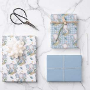 Blue Baby Elephant Wrapping Paper Sheets