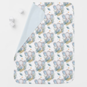 Blue Baby  Elephants  Blanket