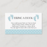 Blue Baby Feet Baby Shower Book Request Card at Zazzle