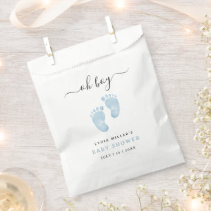 Blue Baby Feet Baby Shower Welcome Baby Boy Favor Bag