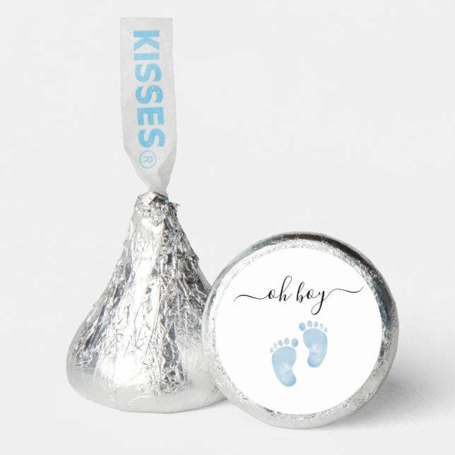 Blue Baby Feet Baby Shower Welcome Baby Boy Hershey®'s Kisses® (Front)
