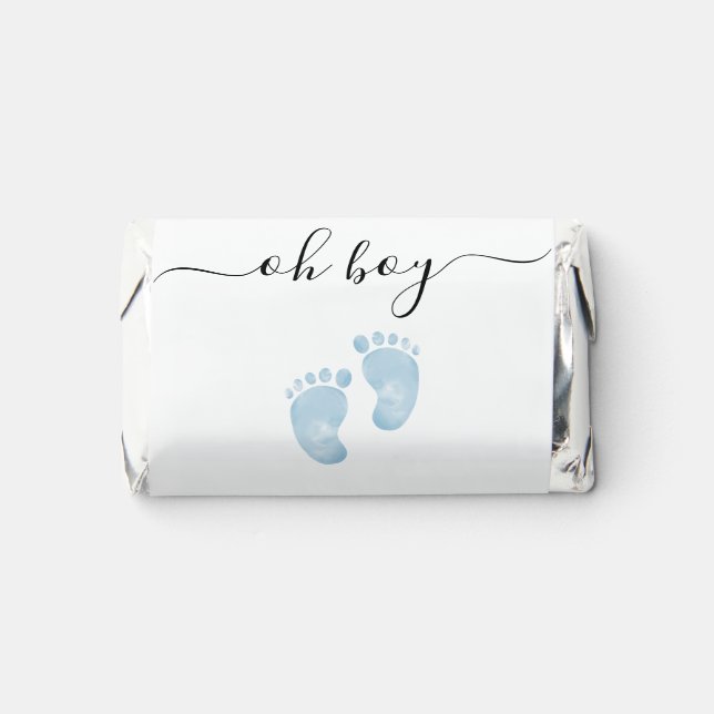 Blue Baby Feet Baby Shower Welcome Baby Boy Hershey's Miniatures (Front)