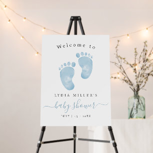 Blue Baby Feet Baby Shower Welcome Sign Baby Boy