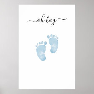 Blue Baby Feet Baby Shower Welcome Sign Baby Boy