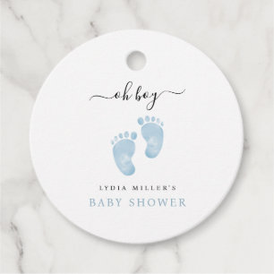 Blue Baby Feet Baby Shower Welcome Sign Baby Boy Favor Tags