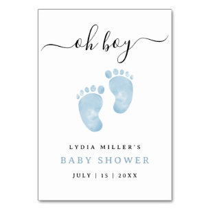 Blue Baby Feet Baby Shower Welcome Sign Baby Boy Table Number